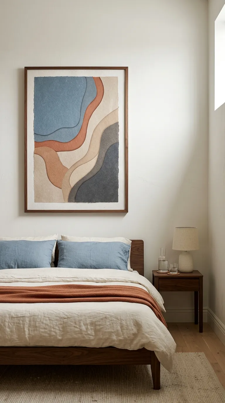 terracotta and blue bedroom decor Blue and Clay Artwork