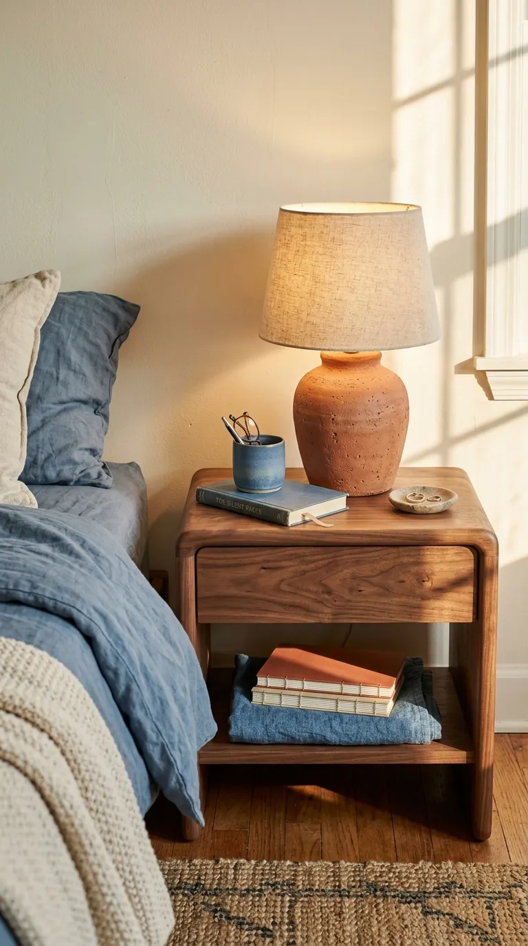 terracotta and blue bedroom decor Clay Ceramic Nightstand