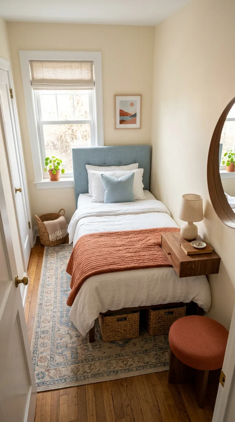 terracotta and blue bedroom decor Small Bedroom Color Balance