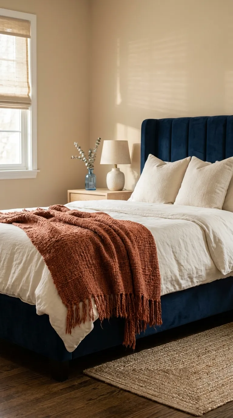 terracotta and blue bedroom decor Terracotta Throw Blanket