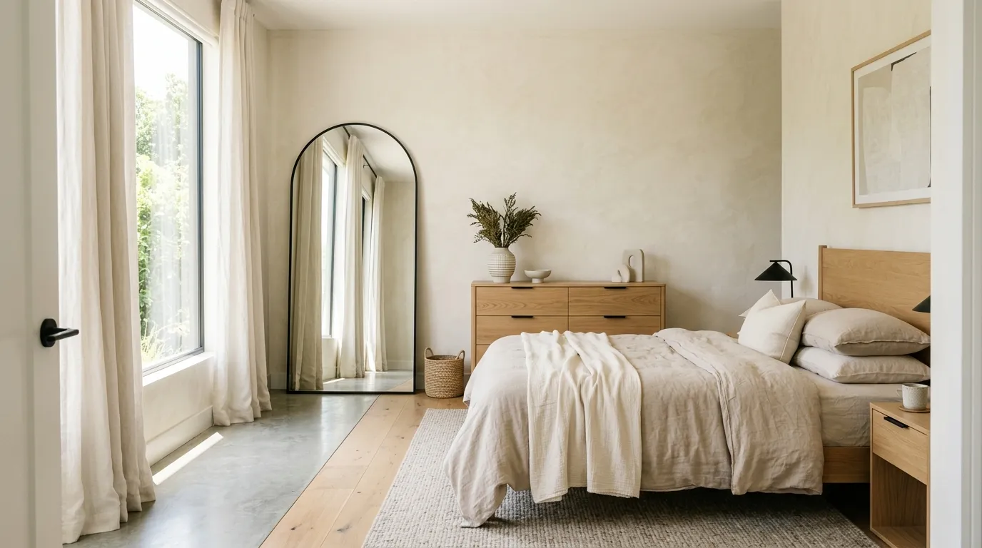 vintage bedroom decor aesthetic Curved Accent Mirror