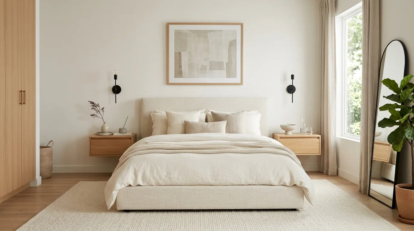 vintage bedroom decor aesthetic Floating Wood Nightstands
