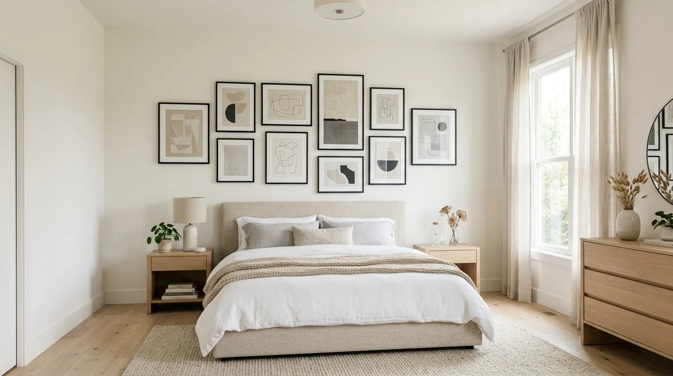 vintage bedroom decor aesthetic Minimalist Gallery Wall