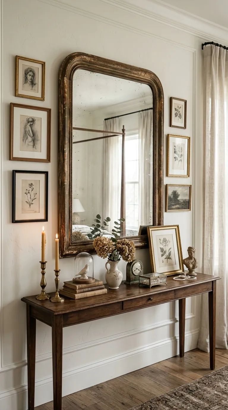 vintage decor on a budget Antique Mirror Layers