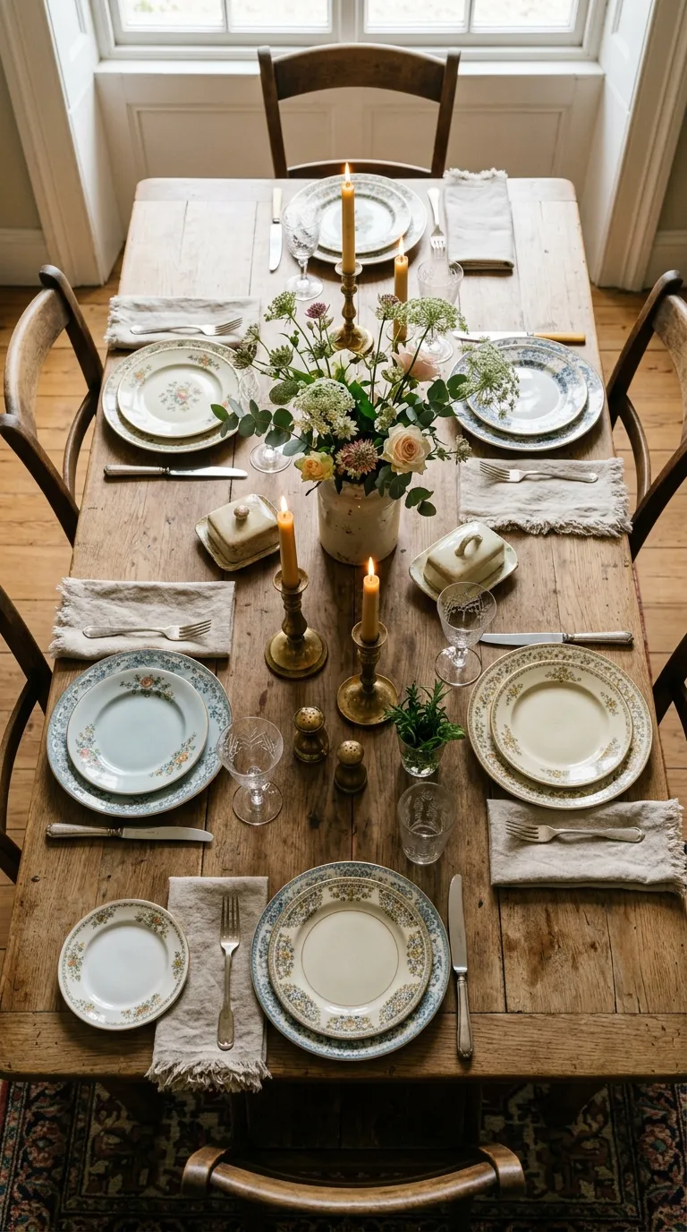 vintage decor on a budget Vintage Table Settings