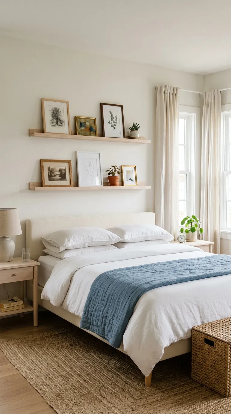 wall art ideas bedroom Floating Picture Ledges