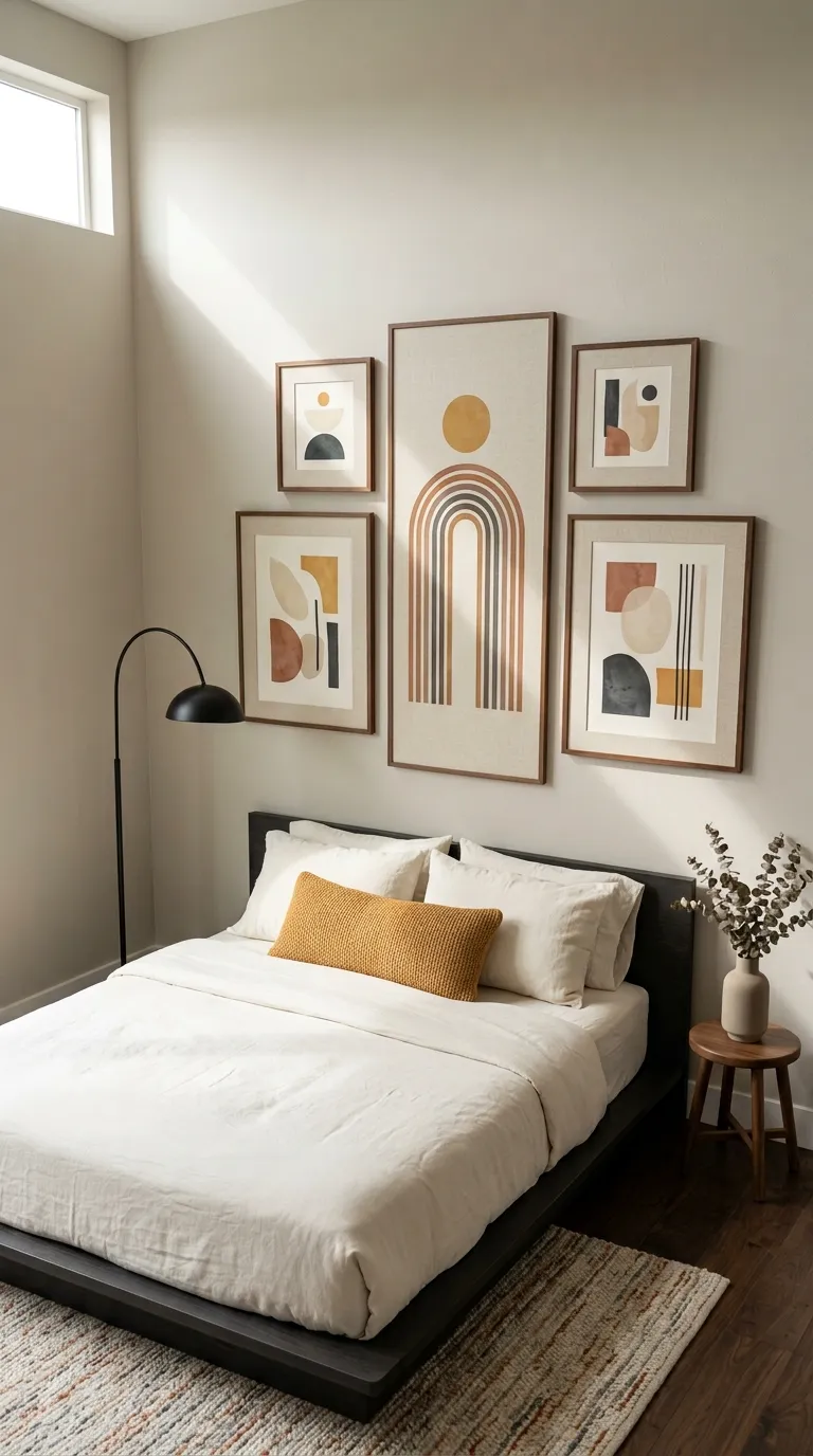 wall art ideas bedroom Geometric Wall Composition
