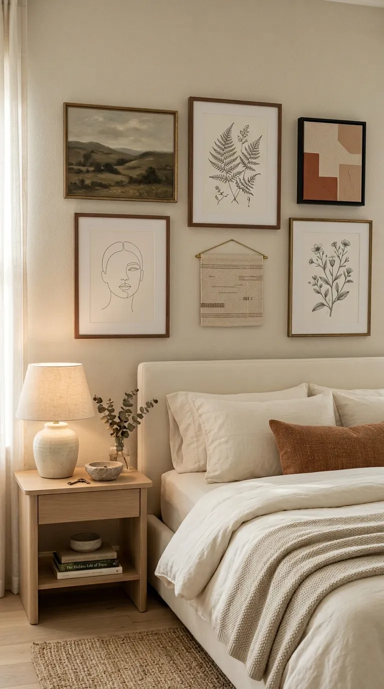 wall art ideas bedroom Layered Gallery Wall