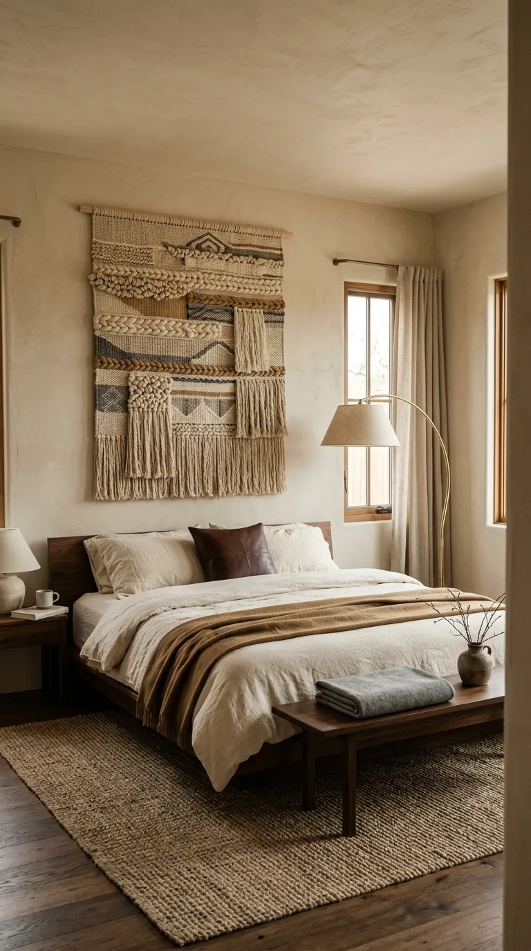 wall art ideas bedroom Textured Woven Art