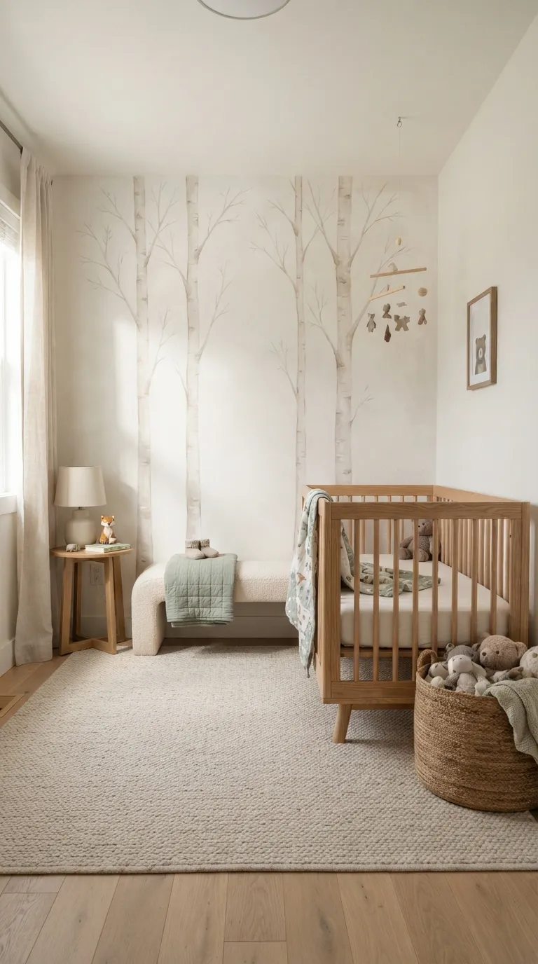woodland nursery decor ideas Birch Tree Details