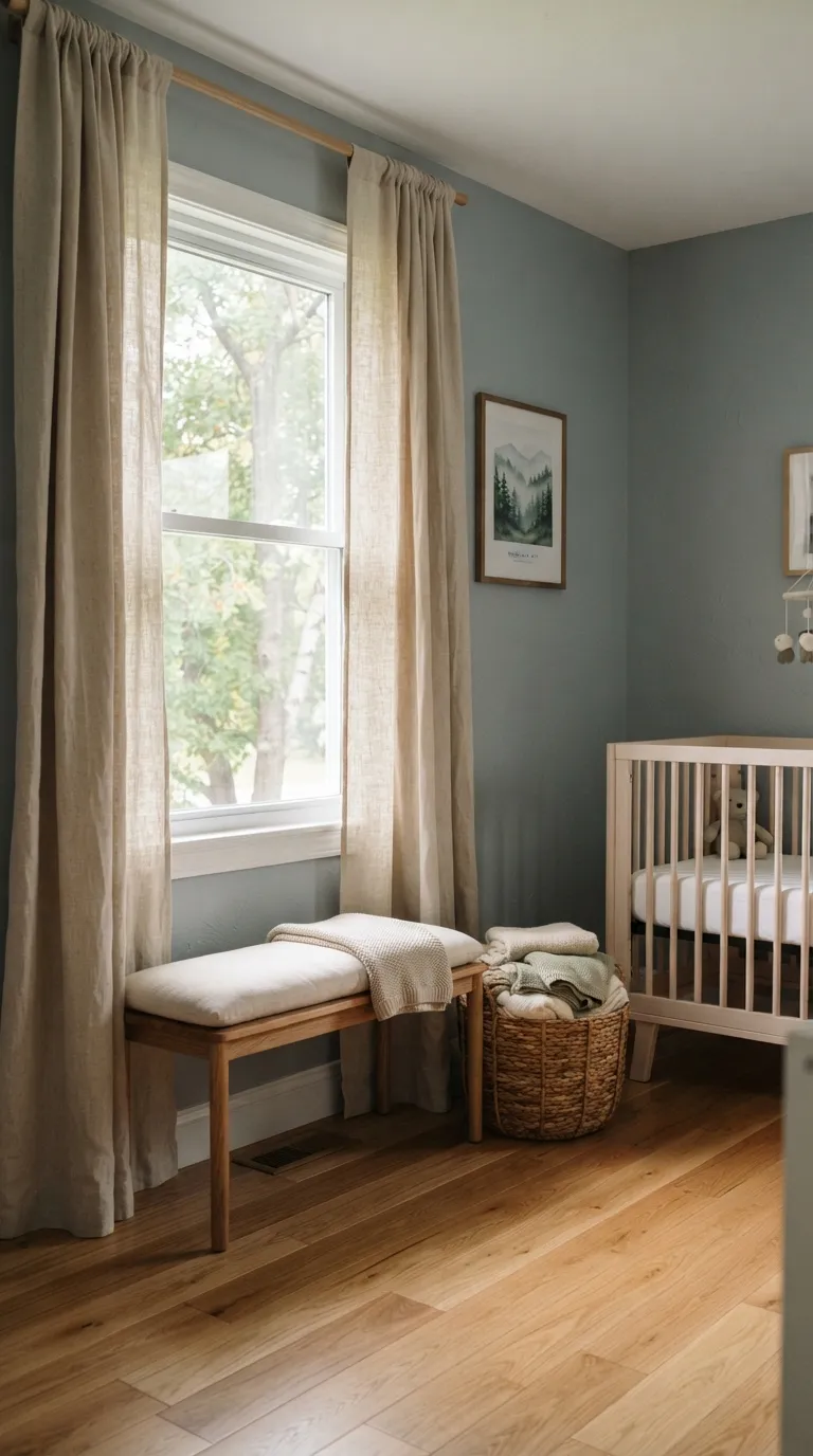 woodland nursery decor ideas Natural Linen Curtains