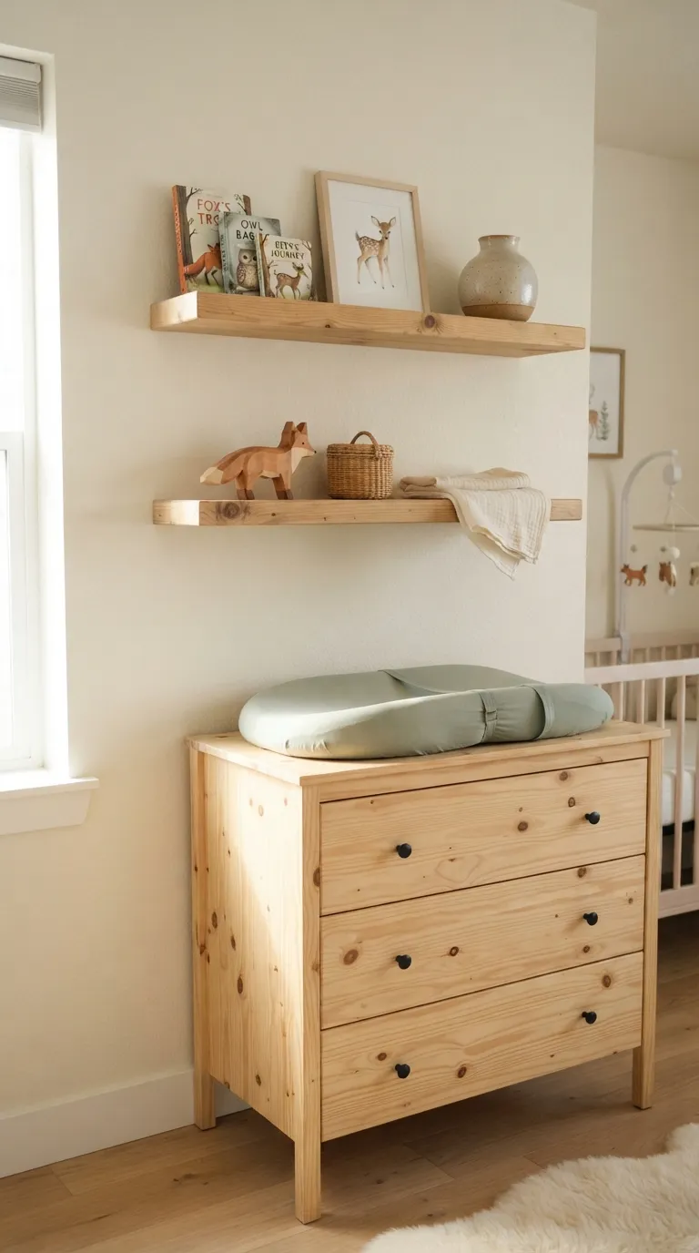 woodland nursery decor ideas Rustic Floating Shelves
