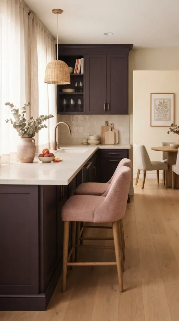 Aubergine and Dusty Pink Accents