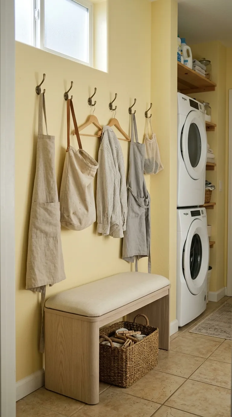 aesthetic laundry room ideas Slim Wall Hooks