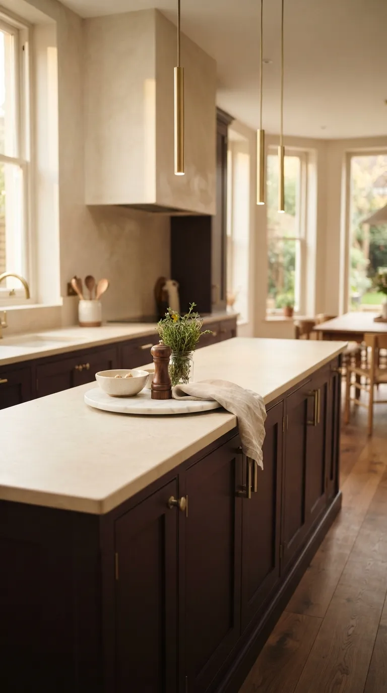Aubergine Kitchen Ideas Aubergine and Brushed Brass Details