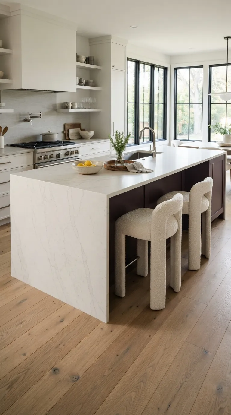 Aubergine Kitchen Ideas Aubergine Island With Waterfall Stone Edge