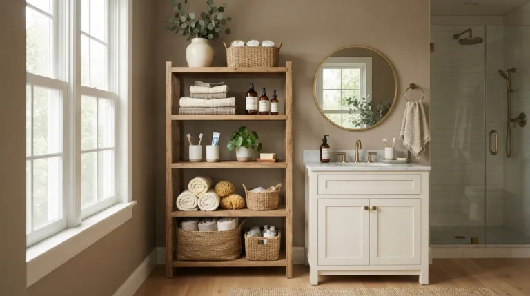 bathroom shelf decor and storage ideas