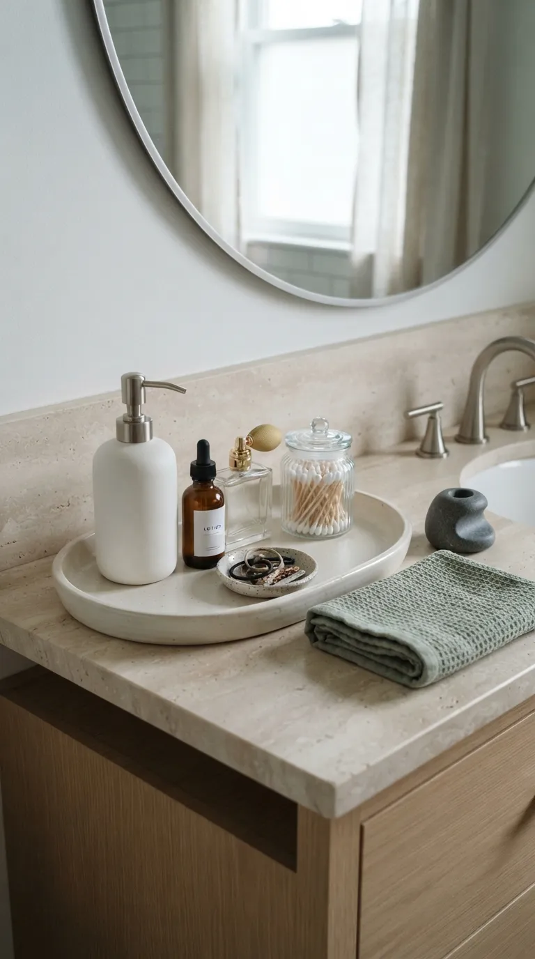 bathroom shelf decor and storage ideas Decorative Trays for Grouping