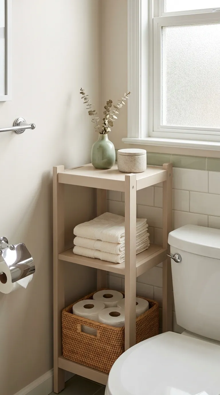 bathroom shelf decor and storage ideas Towel and Toilet Paper Shelf