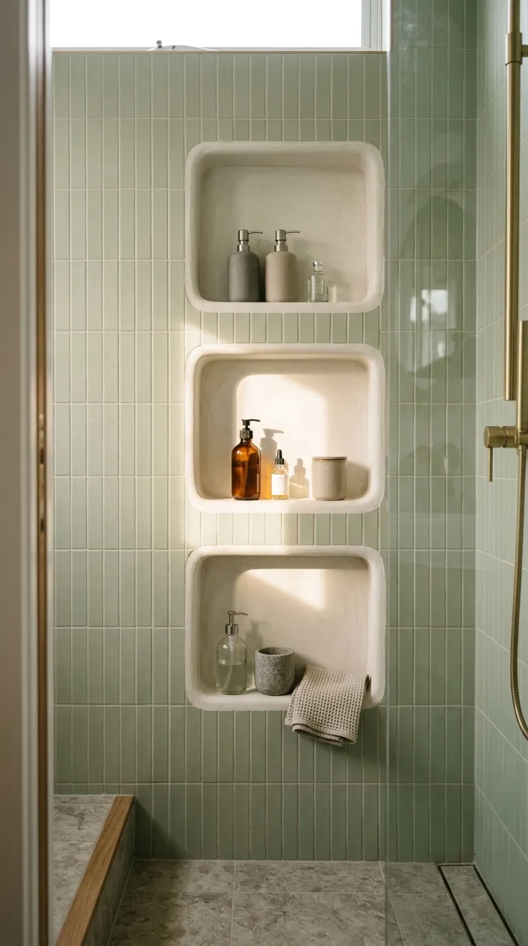 bathroom storage ideas without cabinets Try Recessed Wall Niches