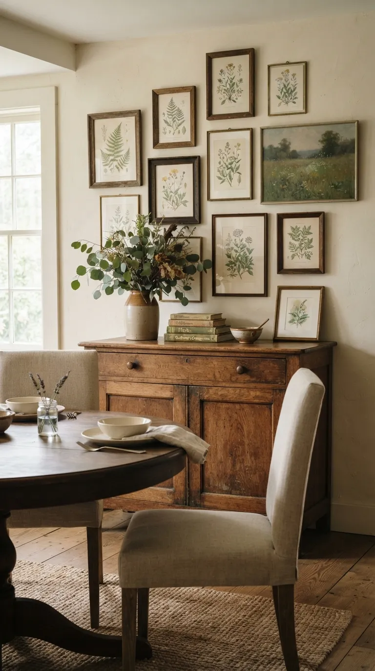 best cottagecore wall decor ideas Botanical Gallery Wall