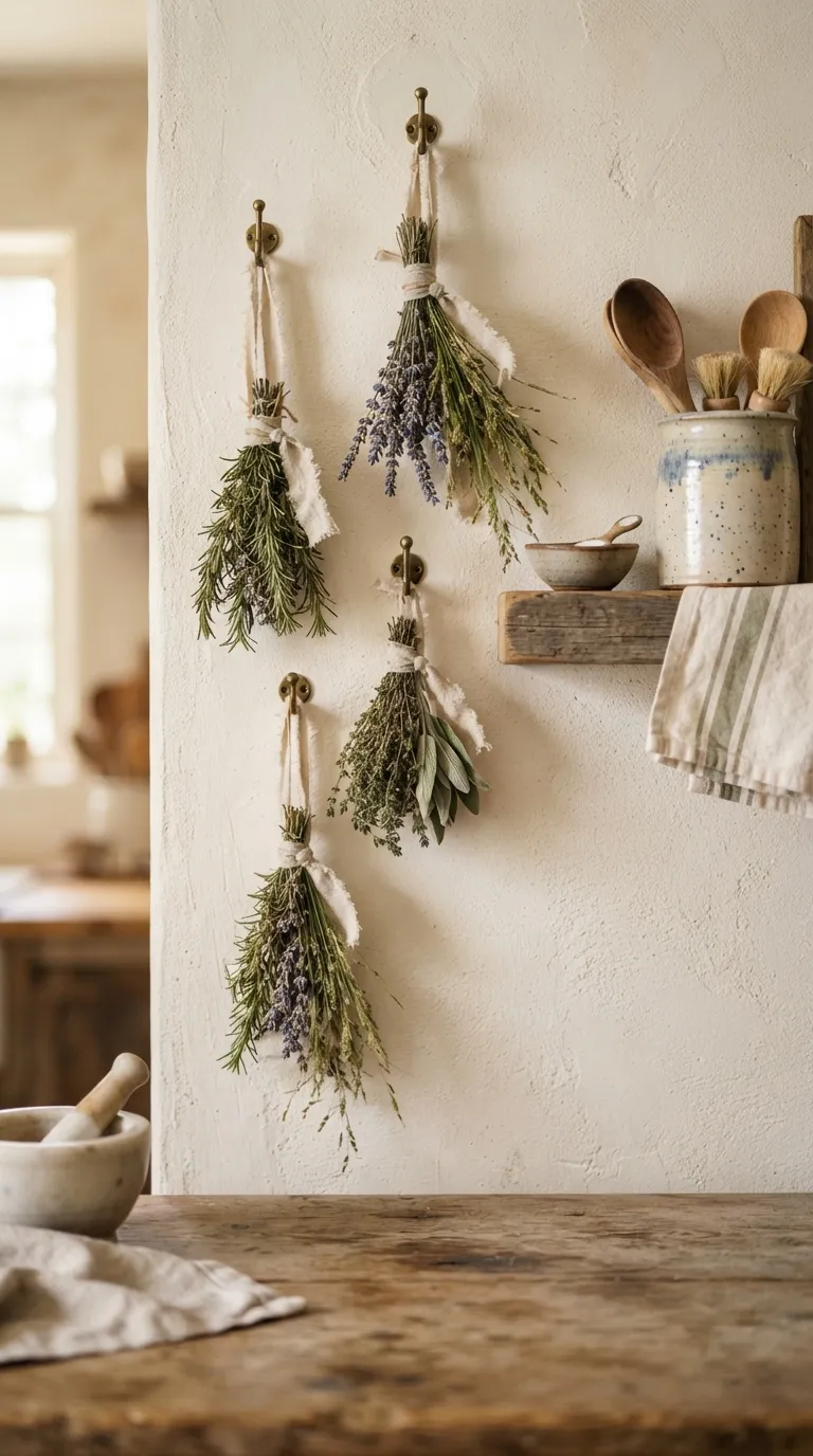 best cottagecore wall decor ideas Dried Herb Bundles