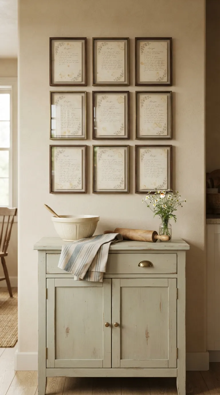 best cottagecore wall decor ideas Framed Recipe Cards