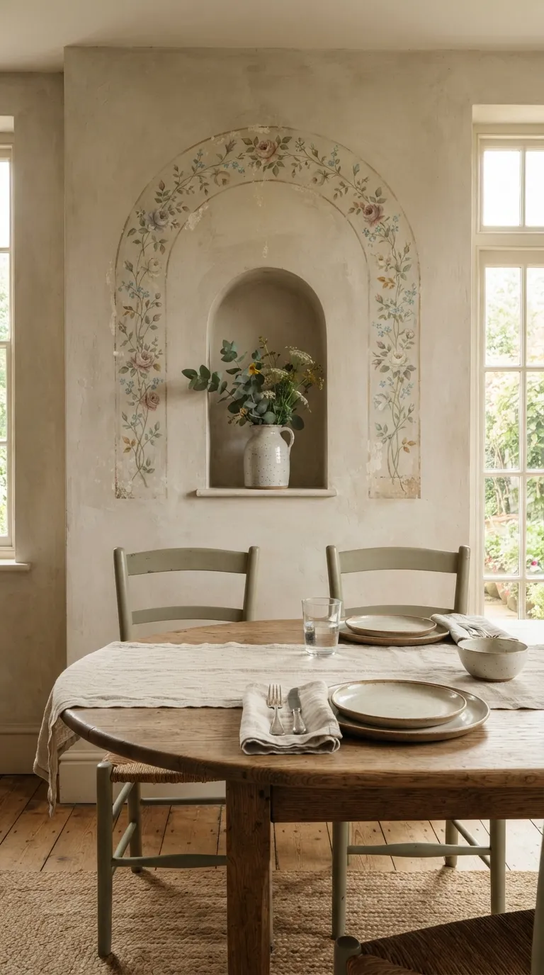 best cottagecore wall decor ideas Painted Floral Arch