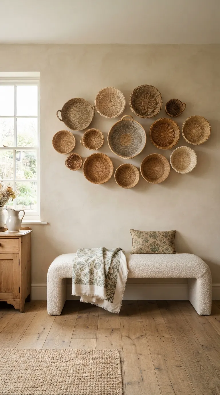 best cottagecore wall decor ideas Woven Basket Art