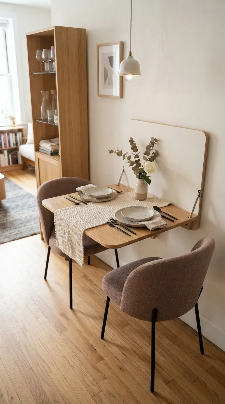 best furniture for small apartments Fold-Down Dining Table