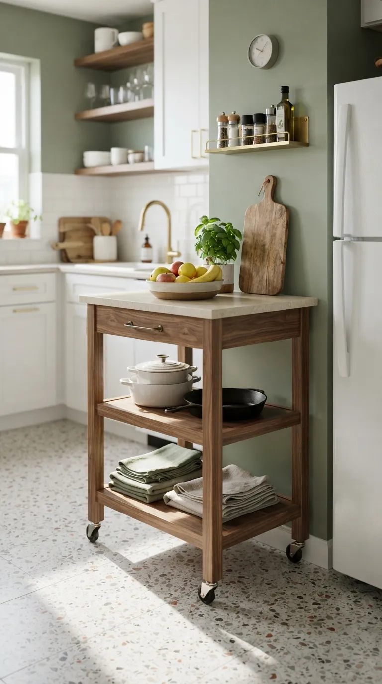 best furniture for small apartments Rolling Kitchen Cart