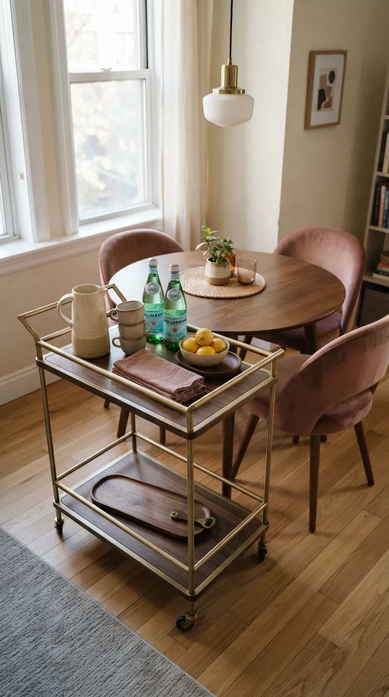 best furniture for small apartments Slim Bar Cart