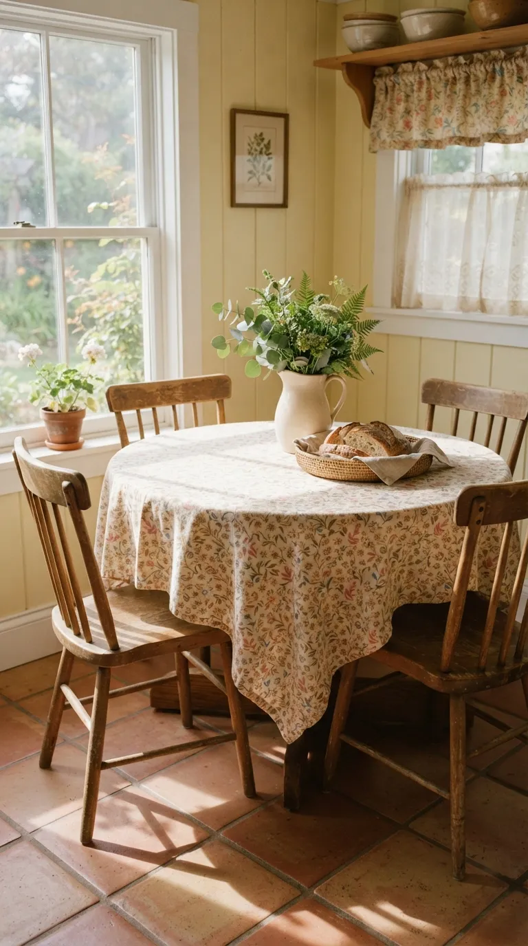 best thrifted vintage home decor ideas Floral Tablecloths