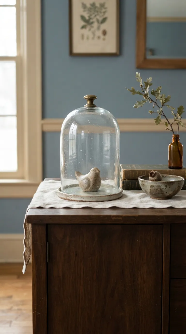 best thrifted vintage home decor ideas Glass Cloche Display
