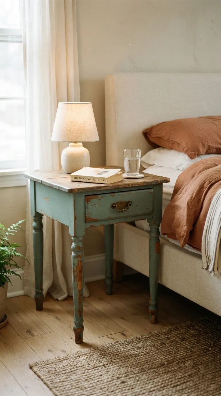 best thrifted vintage home decor ideas Painted Side Tables