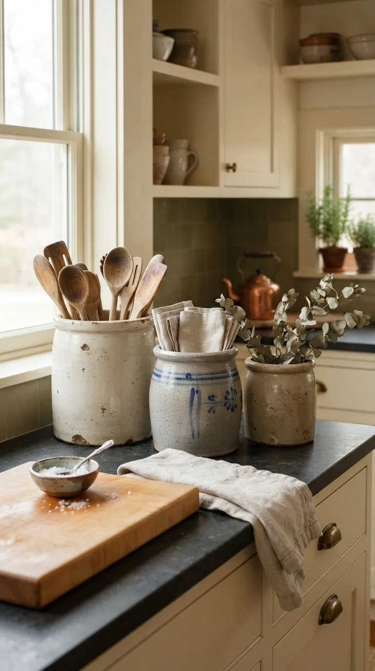 best thrifted vintage home decor ideas Stoneware Crocks