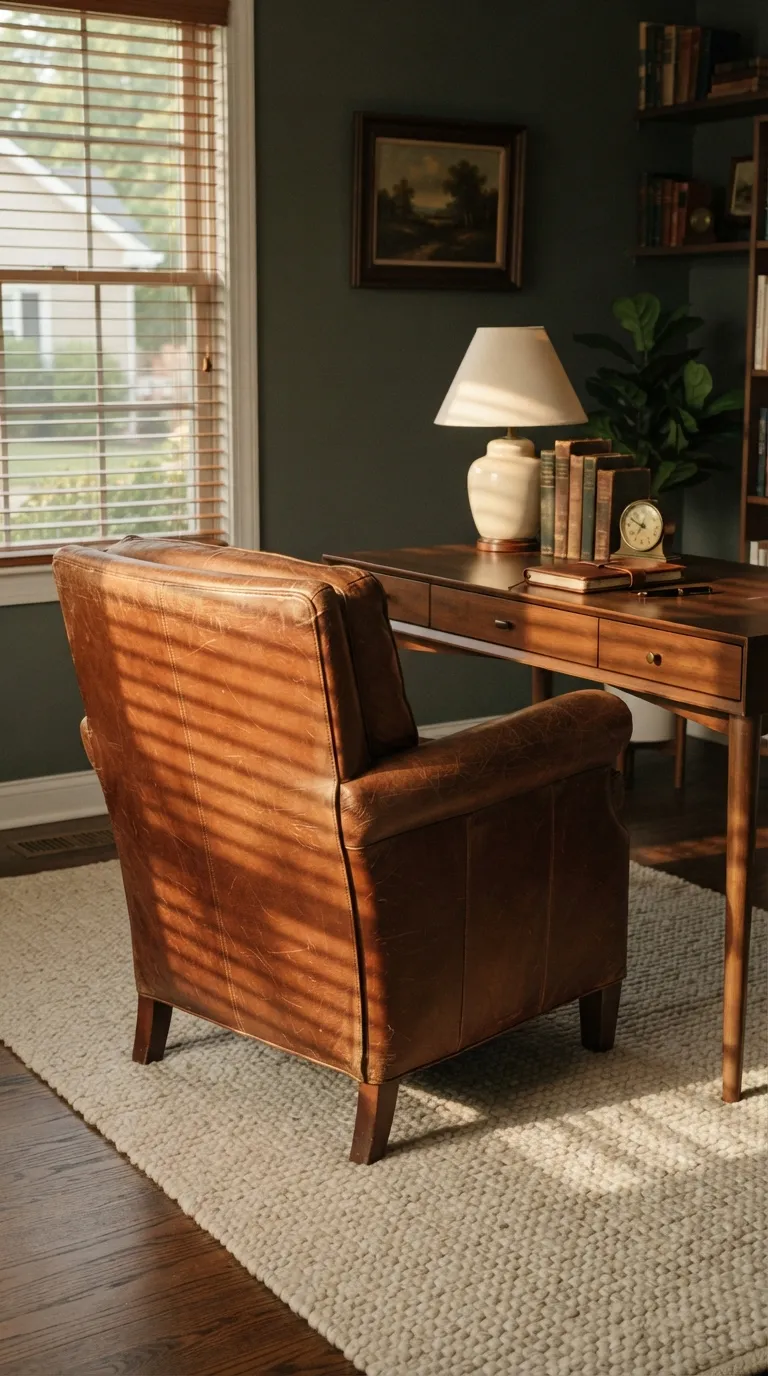 best thrifted vintage home decor ideas Worn Leather Chair