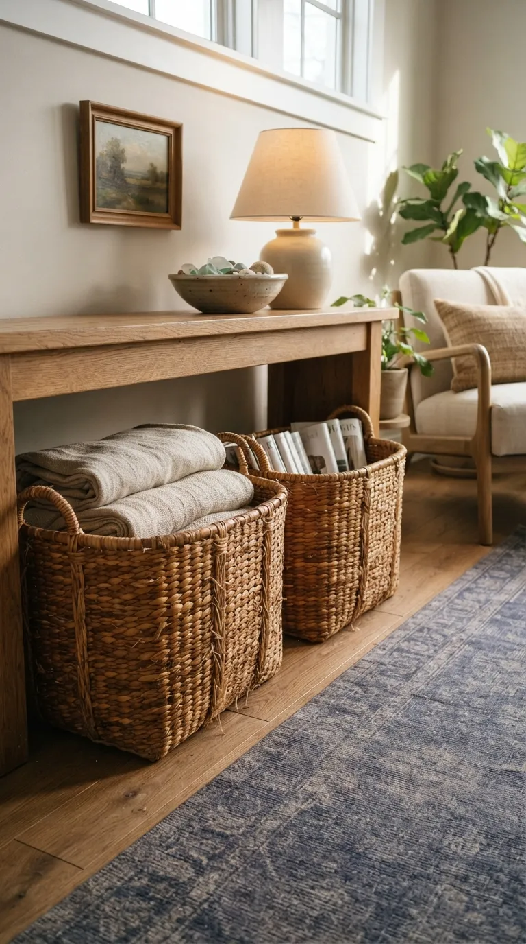 best thrifted vintage home decor ideas Woven Storage Baskets
