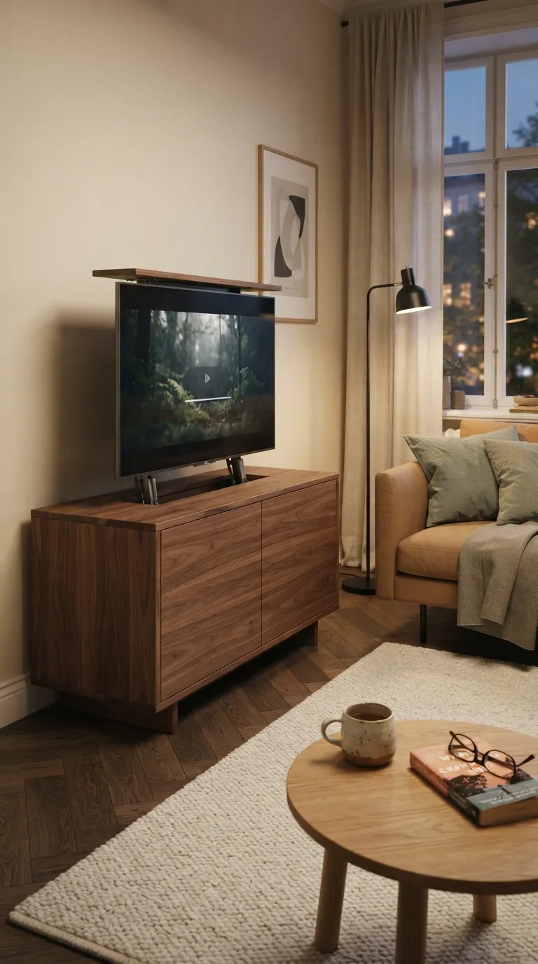 best tv stand ideas for apartments Lift-Top Media Stand