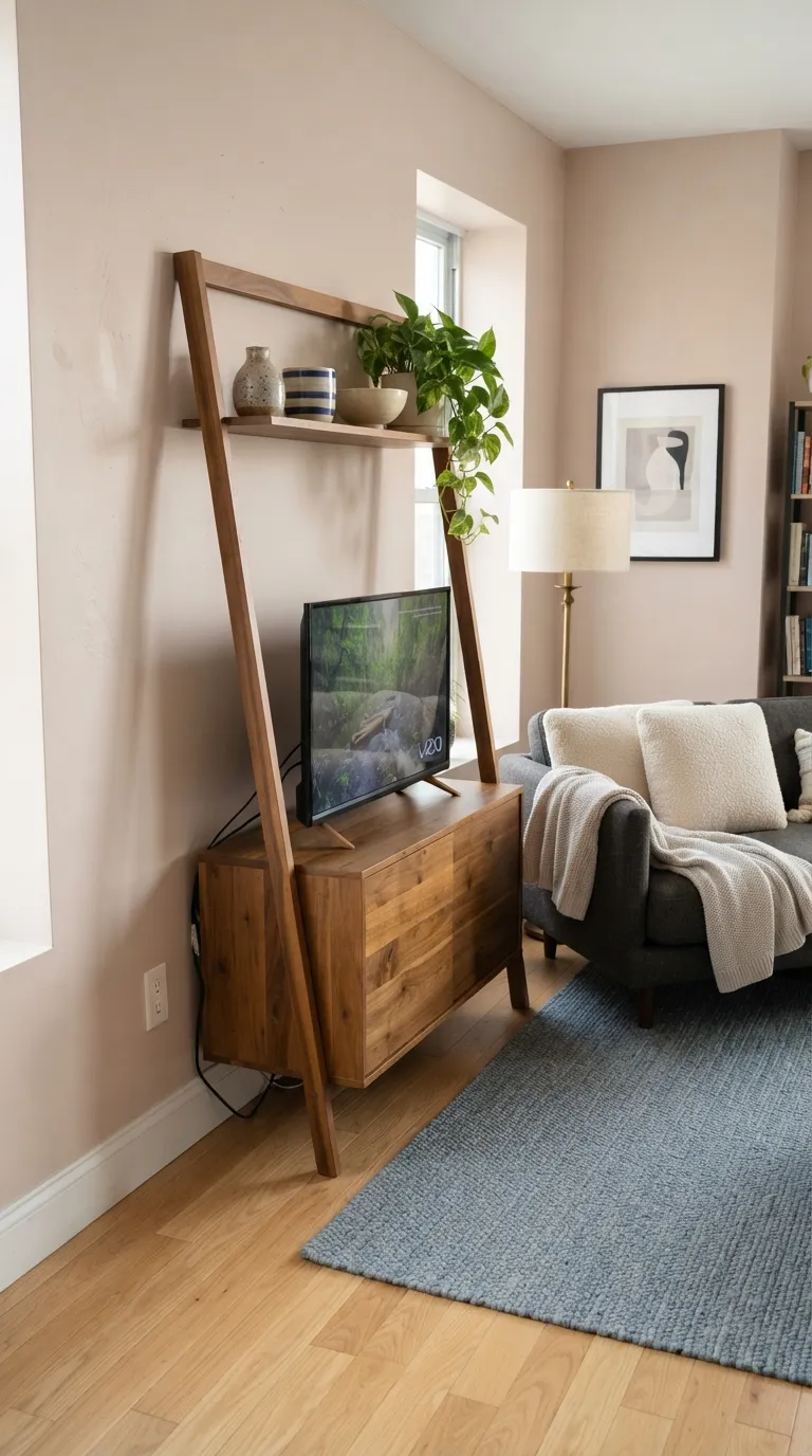 best tv stand ideas for apartments Narrow Ladder Stand