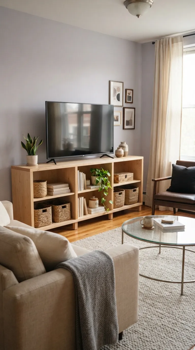 best tv stand ideas for apartments Open Shelf Console