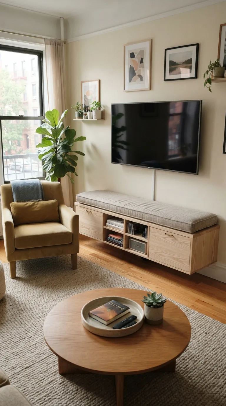 best tv stand ideas for apartments Storage Bench Style