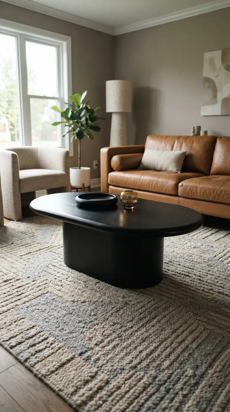 black modern coffee table living room ideas Choose a Sculptural Oval