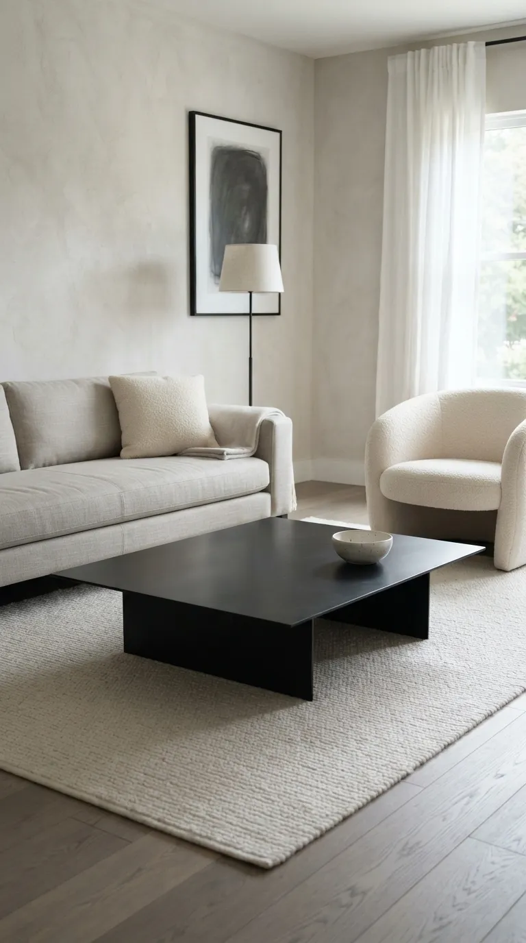 black modern coffee table living room ideas Keep It Minimal