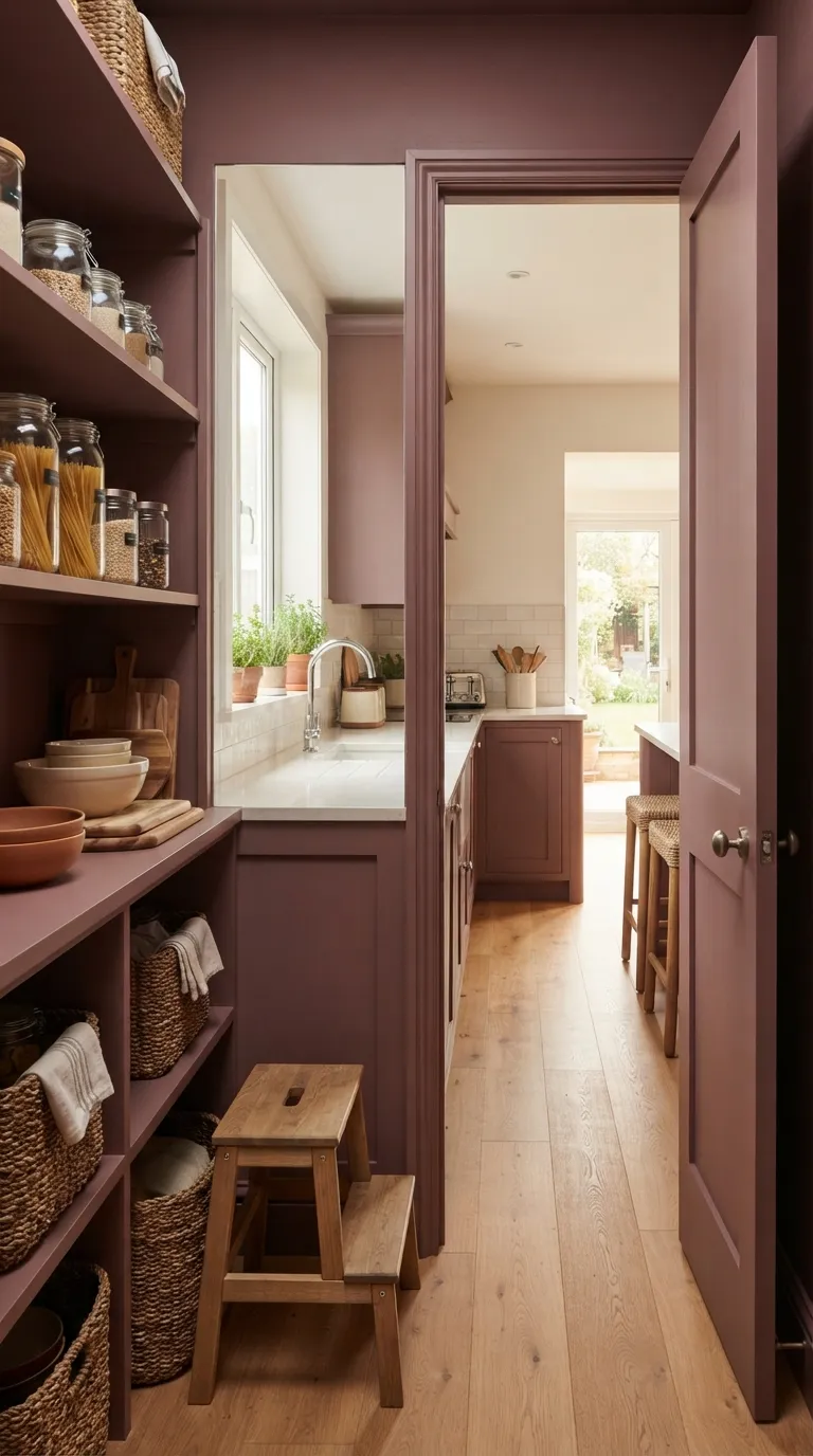 Color Drenching Kitchen Bring the Color Into the Pantry