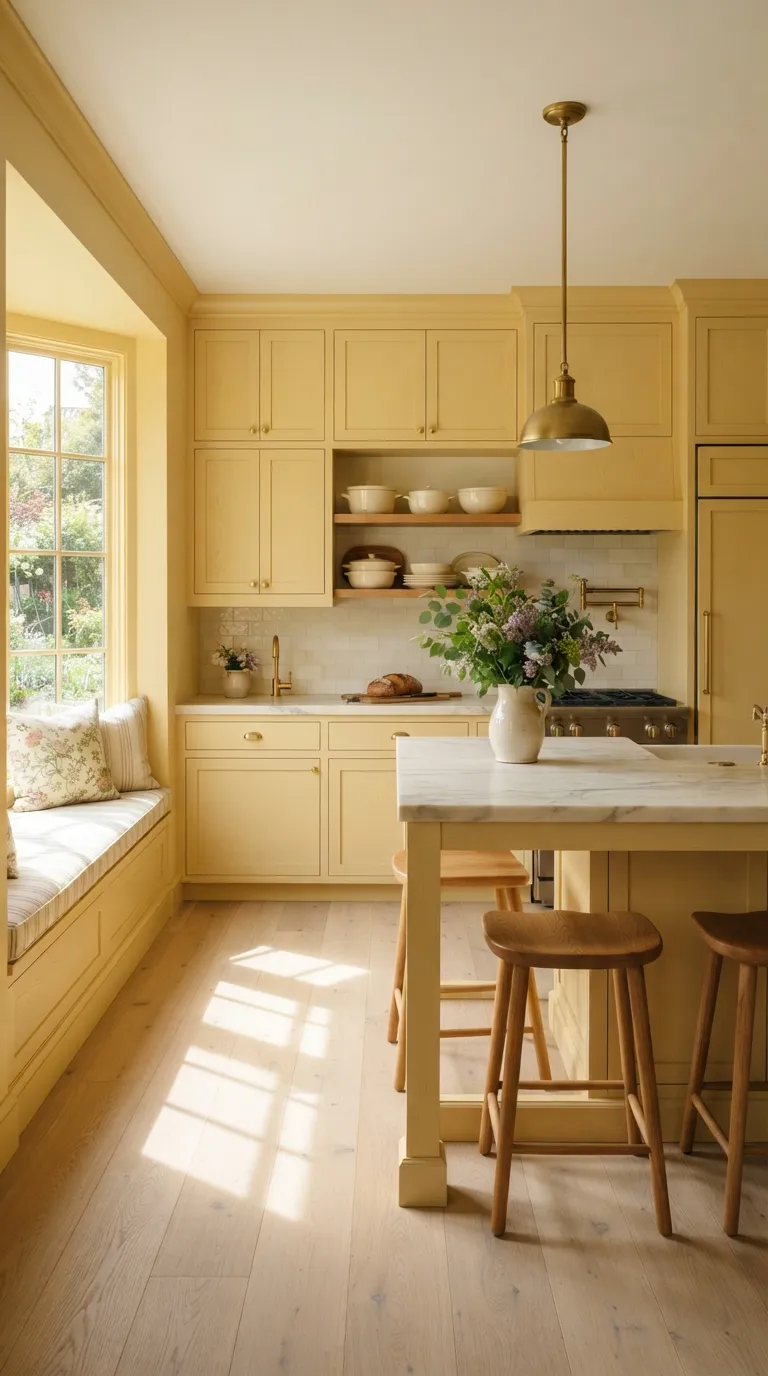 Color Drenching Kitchen Choose Creamy Yellow for a Cheerful Space