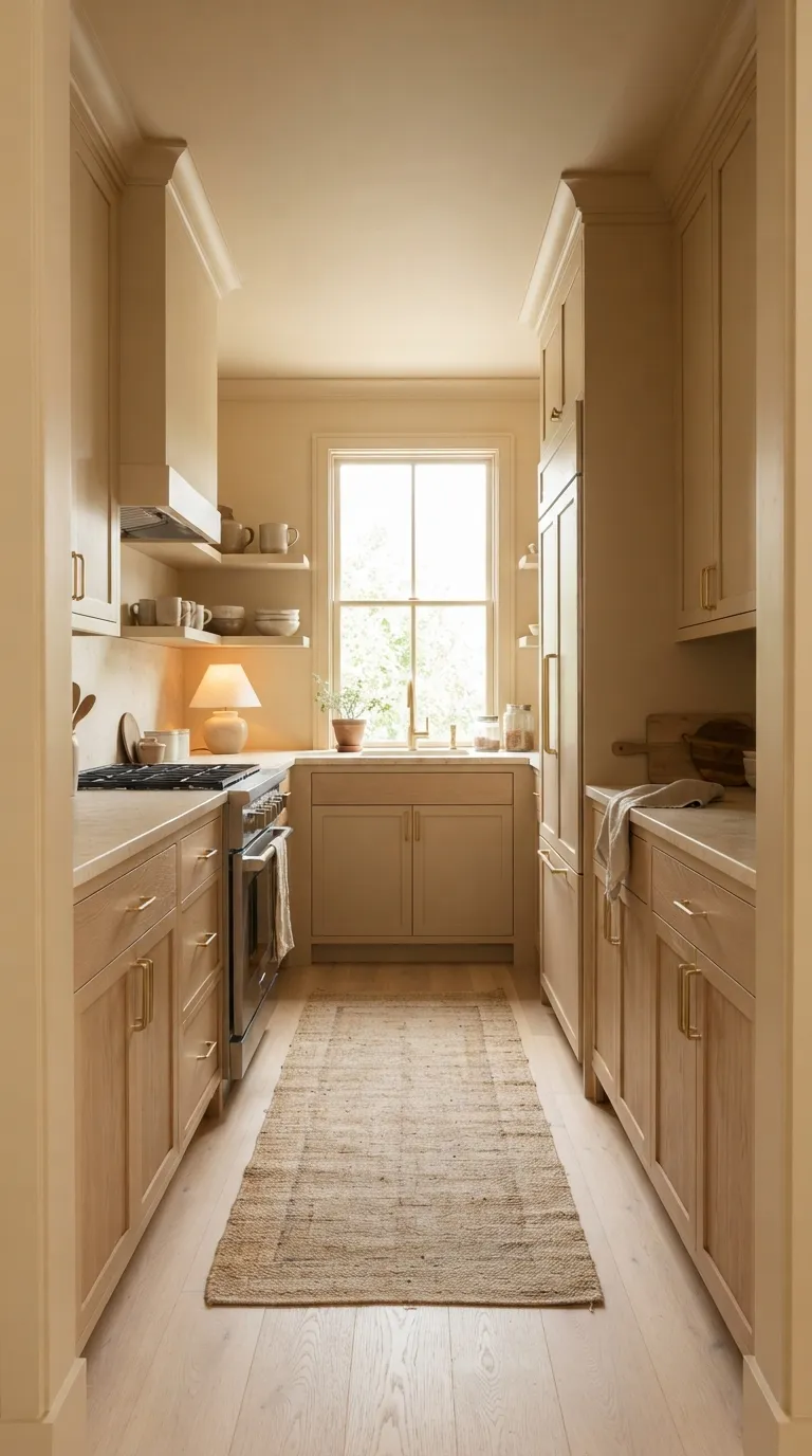 Color Drenching Kitchen Let Warm Beige Cover Small Kitchens
