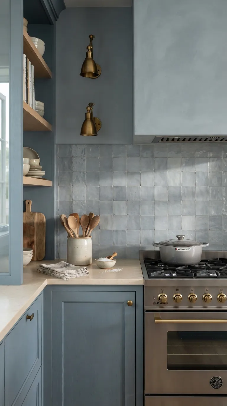 Color Drenching Kitchen Make the Backsplash Part of the Palette