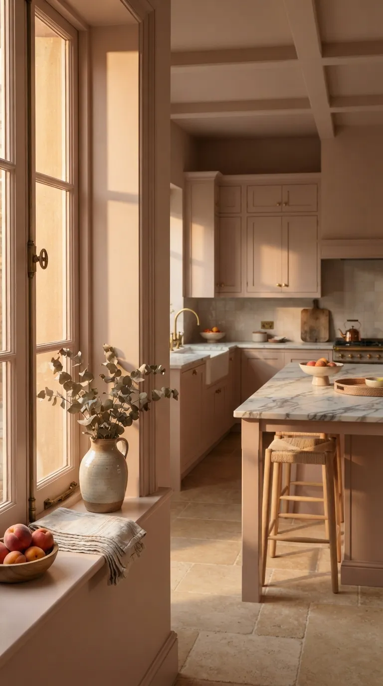 Color Drenching Kitchen Match the Window Trim and Frames