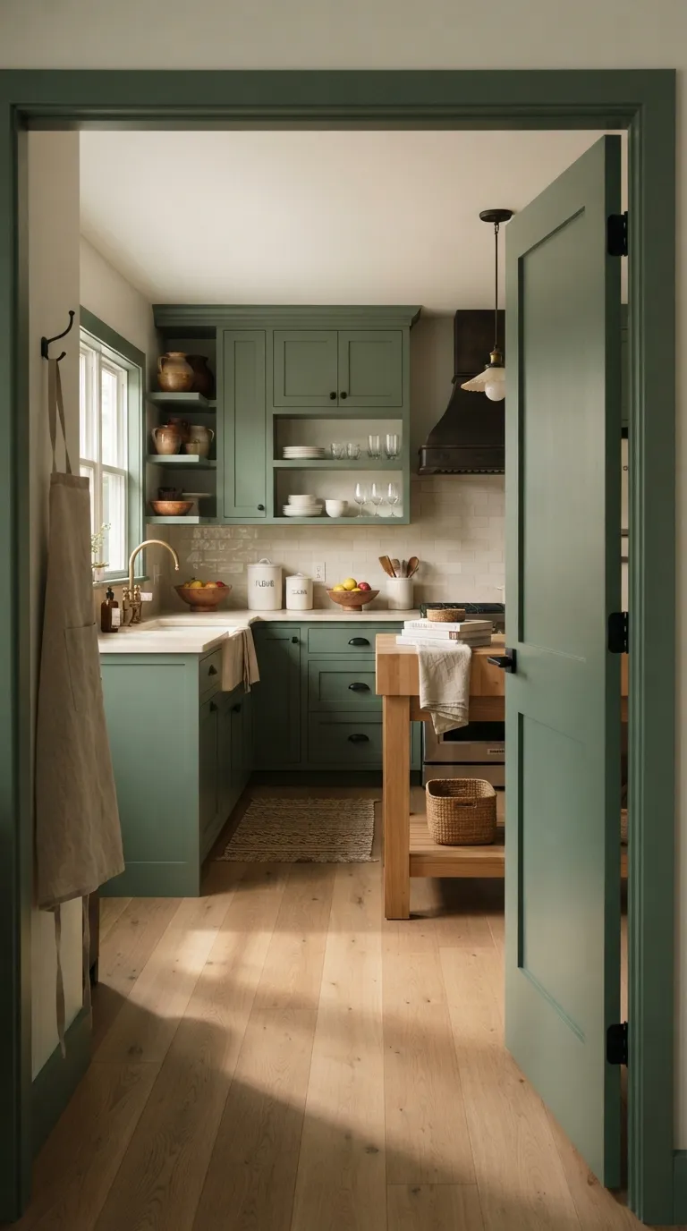 Color Drenching Kitchen Paint the Door in the Kitchen Shade
